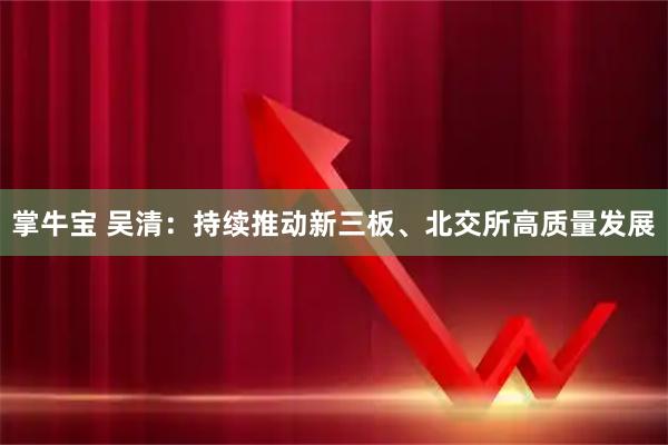 掌牛宝 吴清：持续推动新三板、北交所高质量发展